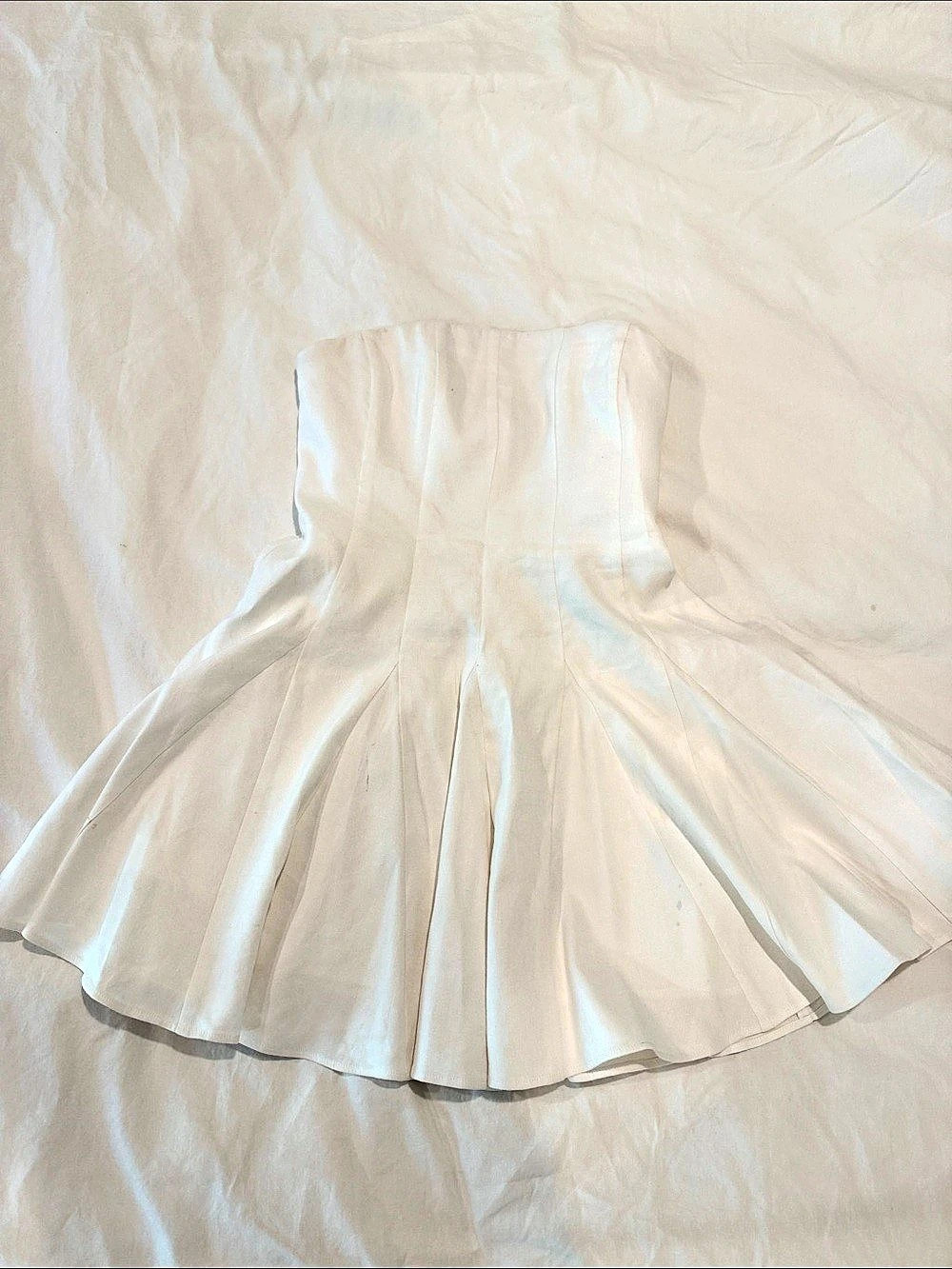 Milly Strapless Linen Mini Dress